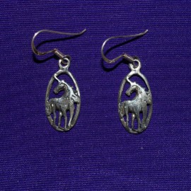 Unicorn Drop Silver Earrings